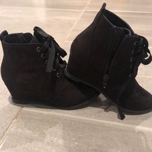 Black suede booties